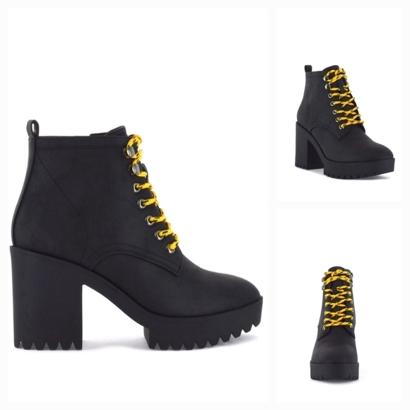 SEVEN7 Flat iron Lug Sole Boots‎ - Picture 1 of 10